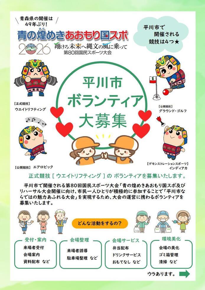 ボランティア募集チラシ(表)